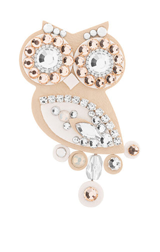Sovičky Lovely little owl Spilla beige-white