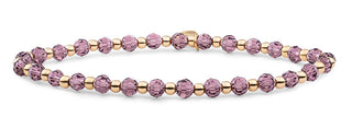 Sparkling Bracciale Con Perline In Oro Rosa Viola Sbg-Gem59-3Mm-Mix