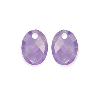 Sparkling Pendientes colgantes ovalados de amatista Eagem05-Mo 