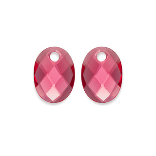 Sparkling Eagem51-Mo Orecchini Pendenti Ovali In Quarzo Fucsia