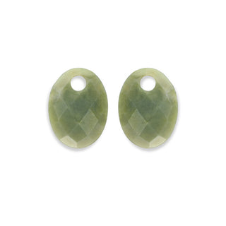 Sparkling Eagem61-Mo Pendientes colgantes ovalados de jade Verde 