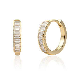 Sparkling Orecchini A Cerchio Placcati Oro Con Zirconi Cubici Eag23