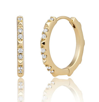 Sparkling Round gold-plated Orecchini with cubic zirconia EAG31