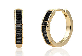 Sparkling Orecchini Placcati Oro Con Zirconi Cubici Neri Eag23-Cz02