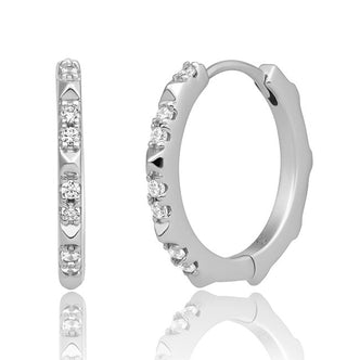 Sparkling Orecchini A Cerchio In Argento Con Zirconi Cubici Eas31