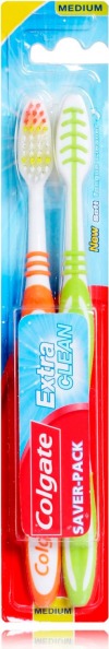 Colgate Spazzolino Da Denti Extra Clean Setole Medie Una Confezione Da 2 Spazzolini