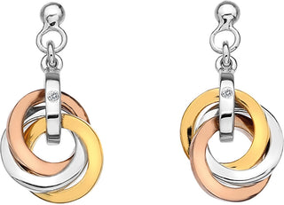 Hot Diamonds Orecchini In Argento Trio Oro Rosa De389