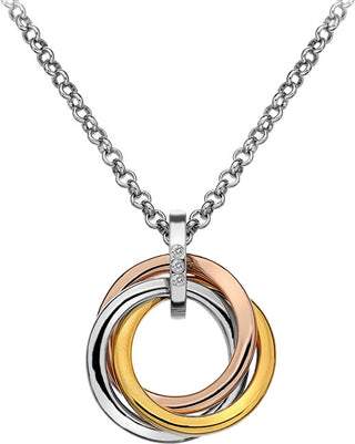 Hot Diamonds Collana In Argento Trio Rose Gold Dp544 (Catena, Pendente)