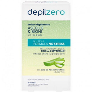 Depilzero Strisce Depilatorie Ascelle & Bikini E 4 Salviette Post Epilazione