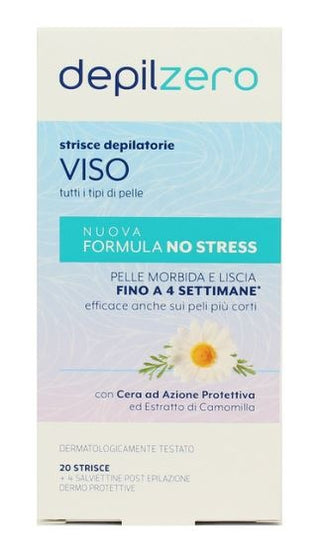 Depilzero Strisce Depilatorie Viso 20 Strisce + 4 Salviettine