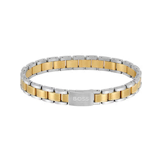 Hugo Boss Elegante Bracciale Bicolore Da Uomo Metal Links Essentials 1580195