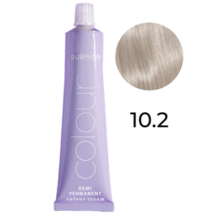 Subrina Professional Demi Permanent Color, Tintura Per Capelli Demi-Permanente, 10/2 Biondo Perla, 60 ml