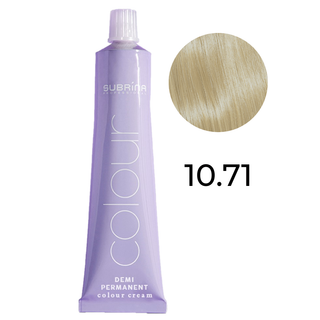 Subrina Professional Demi Permanent Color, tintura per capelli demi-permanente, 10/71 biondo chiarissimo, 60 ml