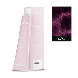 Subrina Professional Demi Permanent Color, Tintura Per Capelli Demi-Permanente, 5/67, 60 ml