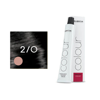 Subrina professional Essential Color, Tintura Permanente Per Capelli, 2/0 Nero, 100 ml