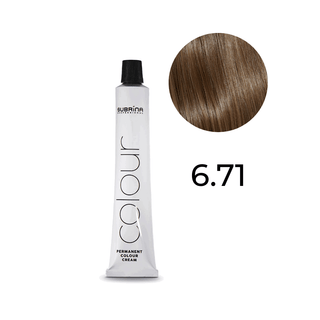 Subrina professional Essential Color, Tintura Permanente Per Capelli, 6/71 Biondo Castano Scuro Cenere, 100 ml