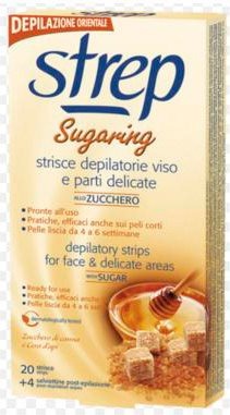 Strep Sugaring Strisce Depilatorie Viso Allo Zucchero 20 Pz