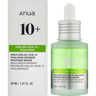 Anua חומצה אזלאית 10 חומצה אזלאית 10 + חומצה היאלורונית סרום מרגיע נגד אדמומיות לפנים 30 מ"ל 