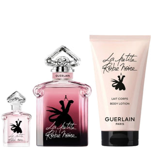 סט Guerlain: לה פטיט רוב נואר אינטנס או דה פרפיום לנשים 50 מ"ל + לה פטיט רוב נואר אינטנס או דה פרפיום לנשים 5 מ"ל + לה פטיט רוב נואר אינטנס קרם לחות לגוף 75 מ"ל 