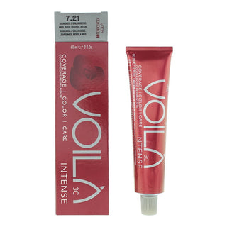 Intercosmo Voilà 3C Intense Permanentní Barva na Vlasy 7.21 Středně Blond Iridescentní Perla 60 ml 