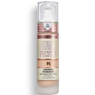 Makeup Revolution filtro IRL sin aceites de larga duración base de maquillaje en crema F5 23 ml 