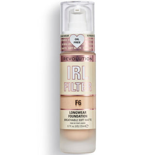 Makeup Revolution fondo de maquillaje en crema IRL sin aceites de larga duración F6 23 ml 