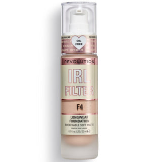 Makeup Revolution base de maquillaje en crema sin aceites con filtro IRL de larga duración F4 23 ml 