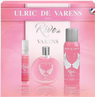 Set Ulric De Varens: Reve De Varens Eau De Parfum for women 50 ml + Reve De Varens Eau De Parfum for women 20 ml + Reve De Varens deodorant spray for women 125 ml 