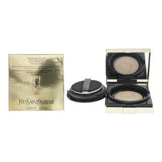 Yves Saint Laurent Touche Eclat Le Cushion Collector gyldne pigmenter og antioxidanter lysende flydende foundation B30 mandel 15 g 