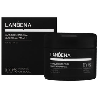 Lanbena Maschera Viso Nera al Carbone di Bambù 30 g — Maschera Viso