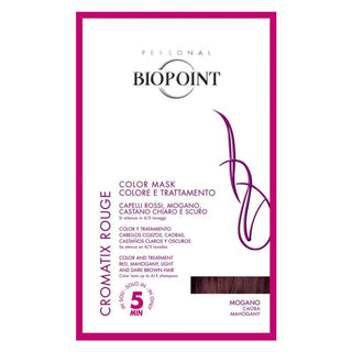 Biopoint מסכת טיפול צבעונית כרומטיקס טיפול צבע ב-5 דקות 30 מ"ל מהגוני 