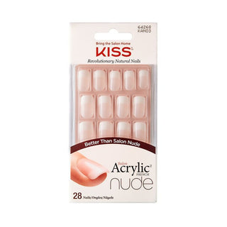 Kiss Salon Unghie Acriliche Nude French 28 Pezzi — Unghie Artificiali