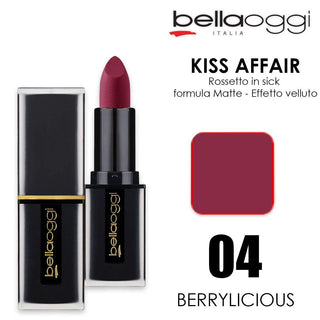 Bella Oggi Kiss Affair Matte Barra de labios Berrylicious 004 
