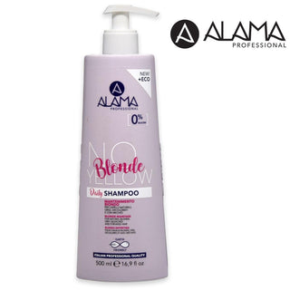 Alama Professional No Yellow Daily Blonde Shampoo Mantenimiento Rubio 500 Ml 