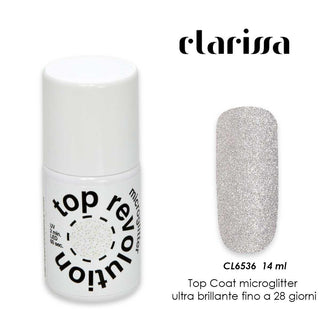 Clarissa Top Revolution Microglitter 14 ml — Top coat unghie