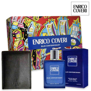 Enrico Coveri Blue Contemporary Edt 100 Ml+ Schwarzes Lederportemonnaie 