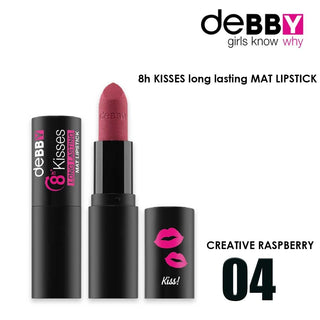 Debby Long Lasting Matte Lipstick 8H Kisses 04 Creative Raspberry 