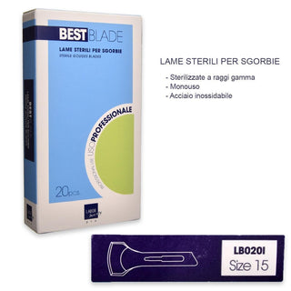 Labor Bestblade Lame Sterili per Sgorbie Mis. 15 20 pezzi — Lame Strumenti Unghie