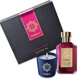Nashja Scarlet Amber Edp 100 ml + Candela Profumata 60 gr Donna — Set profumo