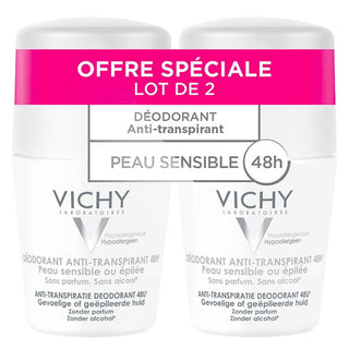 Vichy 48H Sensitive Antiperspirant Roll-on Deodorant 2 x 50 ml 