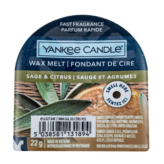 Yankee Candle Sage & Citrus 22 g — Candela Profumata