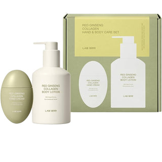 Sæt Lab 1899: Fugtgivende bodylotion med Red Ginseng Collagen 250 ml + Håndcreme med Red Ginseng Collagen, der forbedrer hudens elasticitet 50 ml 