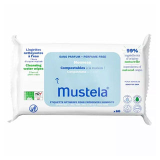 Mustela Salviettine Detergenti Compostabili 60 pz — Salviettine detergenti
