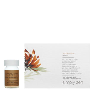 Set Simply Zen Double Action Leave In Scalp Treatment Serum para densidad y vitalidad 12 pezzi 5 ml 