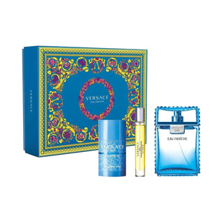 Set Versace: Eau Fraiche Eau de Toilette für Herren 100 ml + Eau Fraiche Eau de Toilette für Herren 10 ml + Eau Fraiche Deodorant Stick für Herren 75 ml 