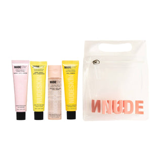 Conjunto Citrus Renew em 4 fases Nudestix: máscara peel-off detox 60 ml + bálsamo 60 ml + máscara 60 ml + loção tónica iluminadora com ácido glicólico a 5% 95 ml 