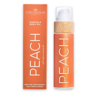 Cocosolis Aceite solar y corporal PEACH - Aceite bronceador y nutritivo 100 ml 