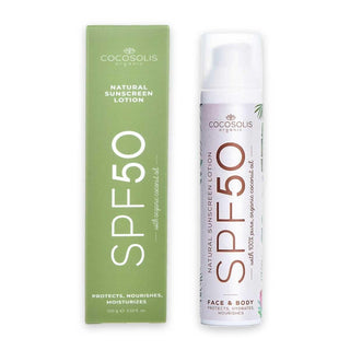 Cocosolis Crema solar natural SPF50 - Crema solar con efecto hidratante 100 ml 