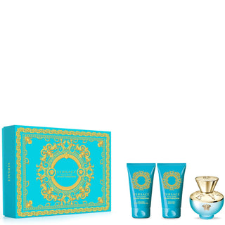 Versace Dylan Turquoise für Damen Geschenkset EDT 50 ml, Duschgel 50 ml und Körpergel 50 ml 50 ml 