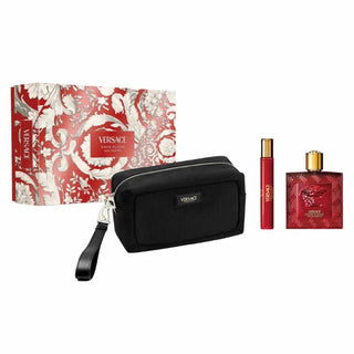 Versace Eros Flame gavesæt elegante med EDP 100 ml + miniature EDP 10 ml + toilettaske 100 ml 